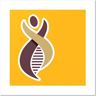 Human DNA and genetic sticker logo design. Emblem, Concept Design, Creative Symbol, Icon. Posters and Art